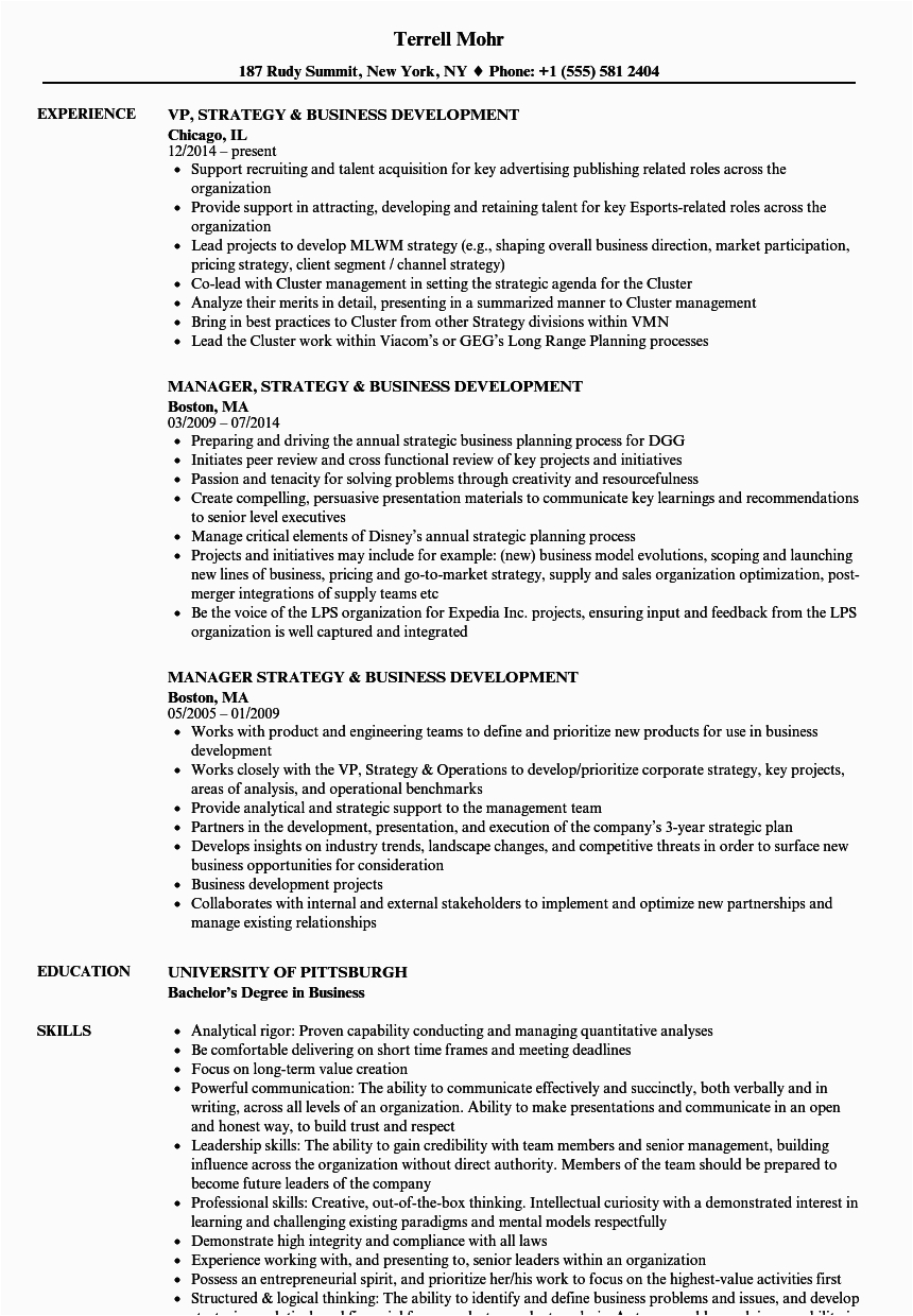 Sample Resume for Biomaker Development and assays Business Development Resume