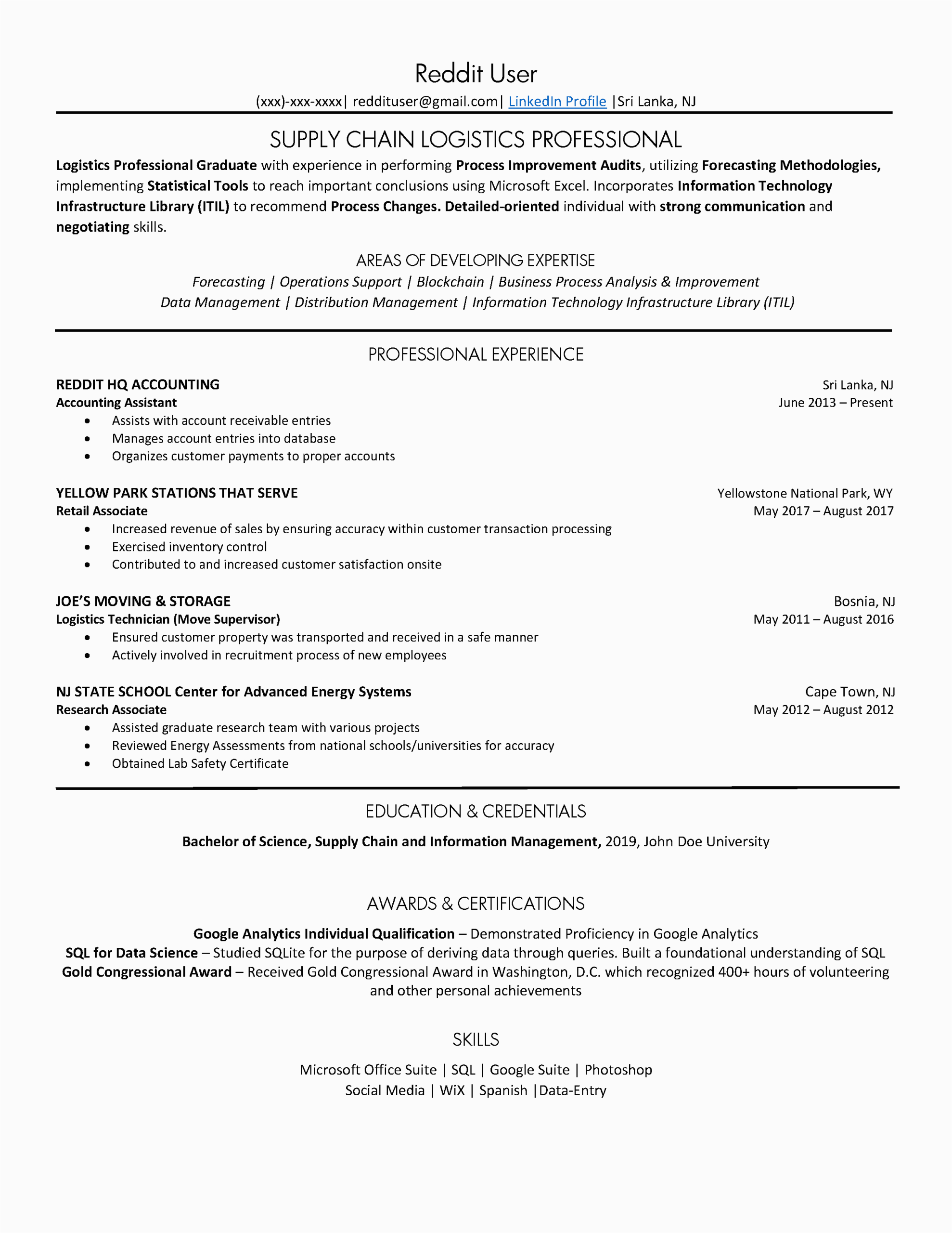 Sample Resume for Entry Level Supply Chain Recent Grad Applying to Entry Level Supply Chain Jobs Help Pls