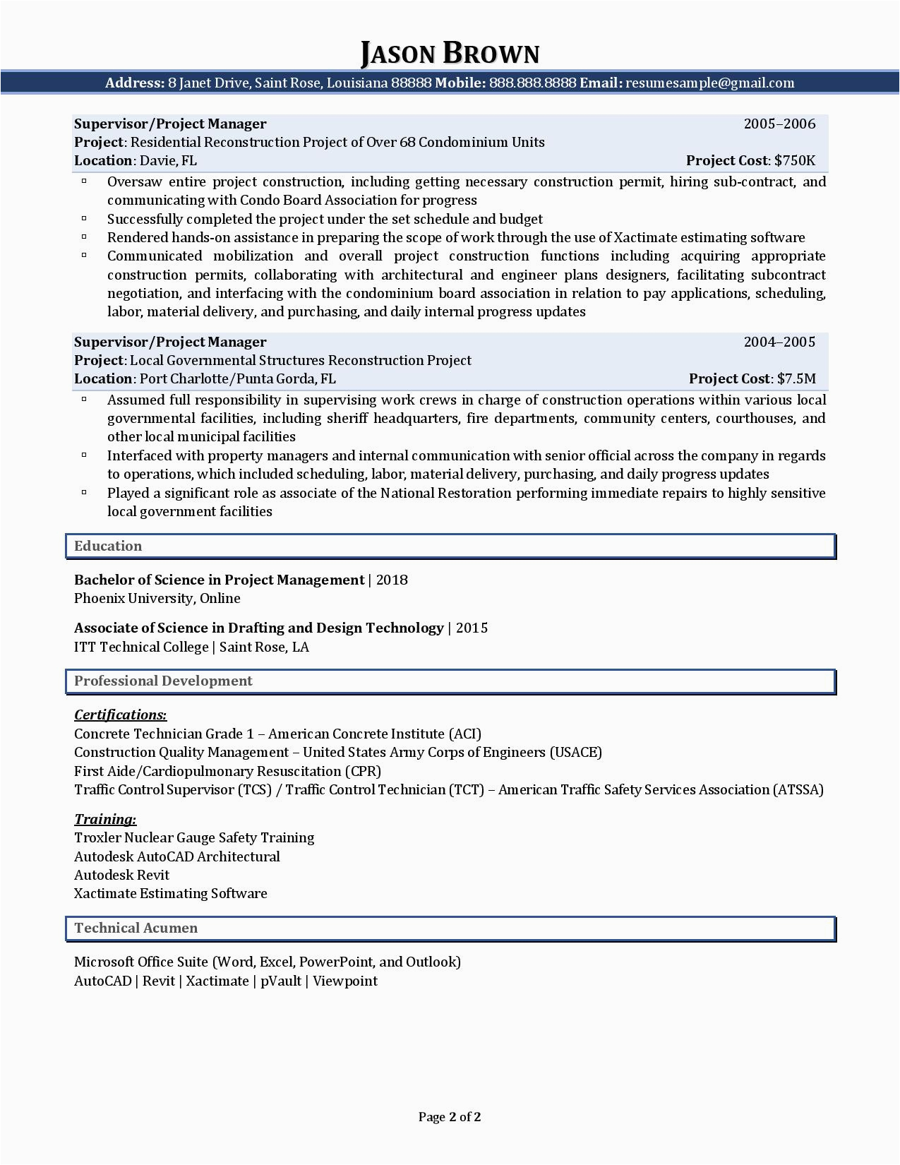 Sample Resume for Professional Civil Engineer Civil Engineer Resume Examples