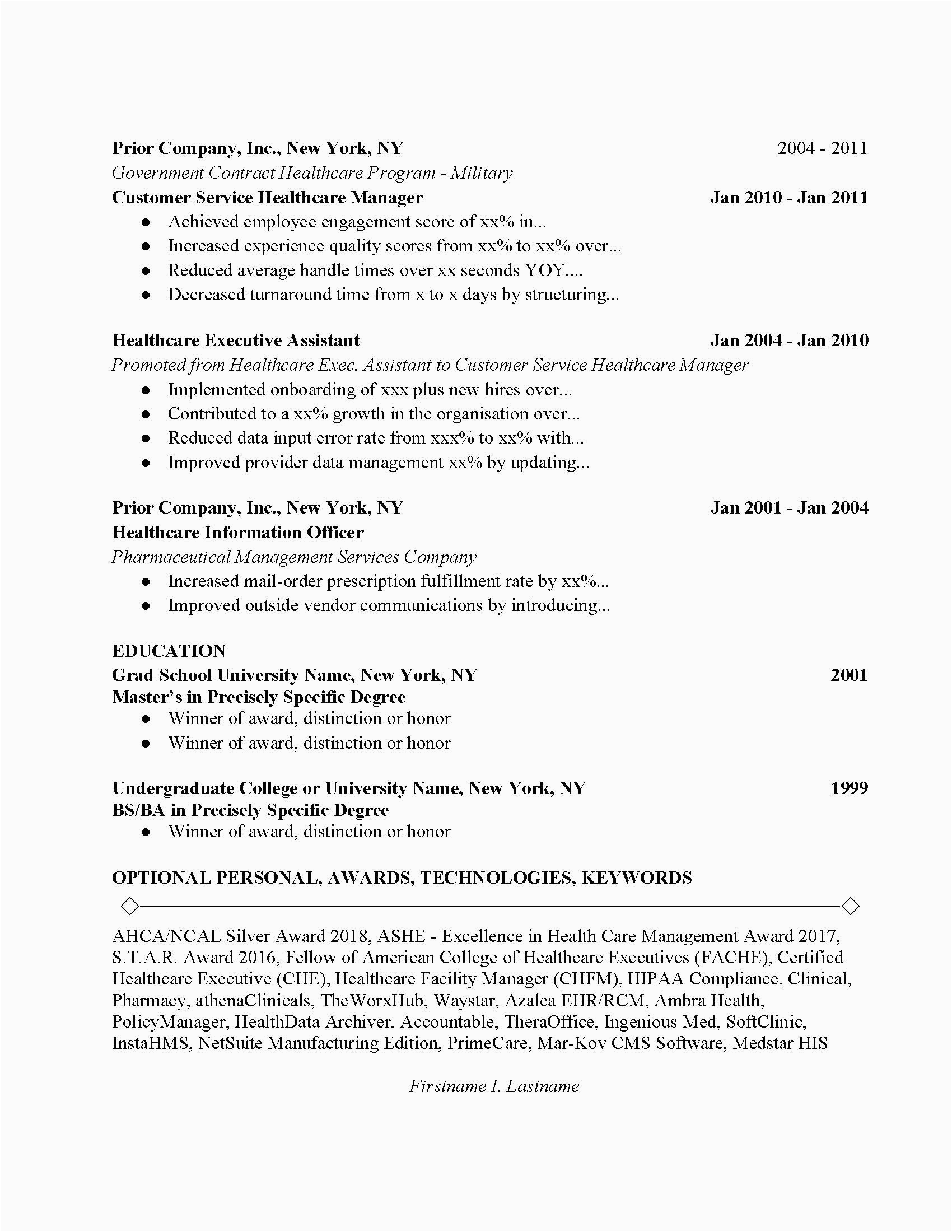 Sample Resume for Professionals In Healthcare Healthcare General Manager Resume Example