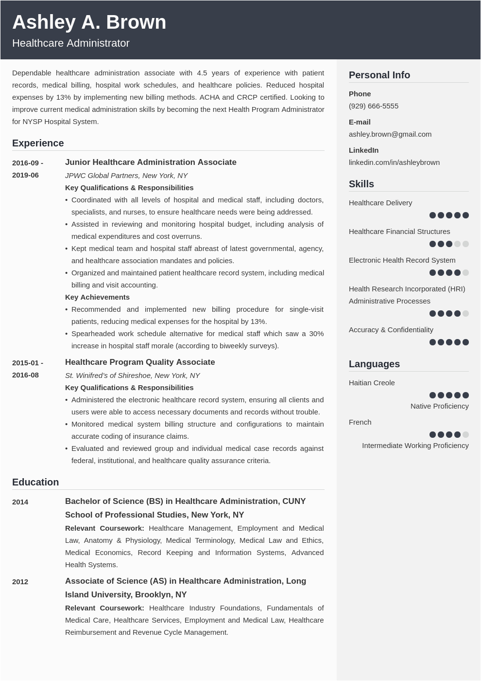 Sample Resume for Professionals In Healthcare Healthcare Professional Resume Samples & Writing Tips
