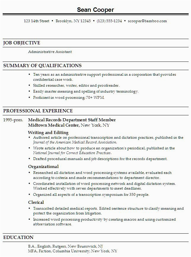 Sample Resume Objective Statements for Office assistant Medical Administrative assistant Resume Best Resume Administrative
