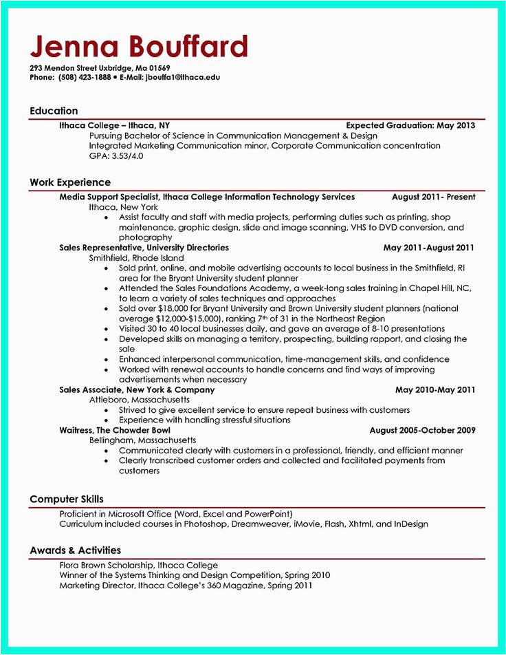 Sample Resume with Current Work Experience Best Current College Student Resume with No Experience