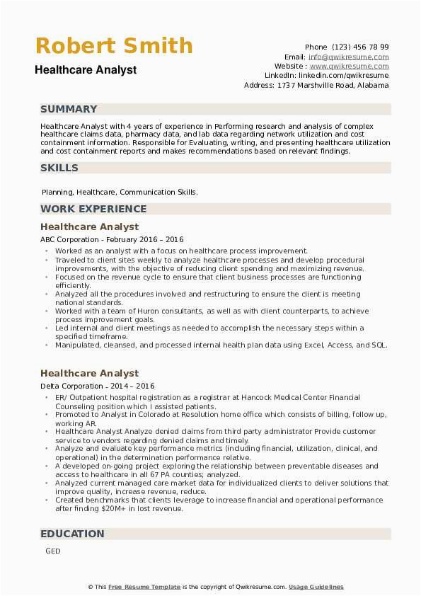Samples Of Healthcare Business Analyst Resume Healthcare Analyst Resume Samples