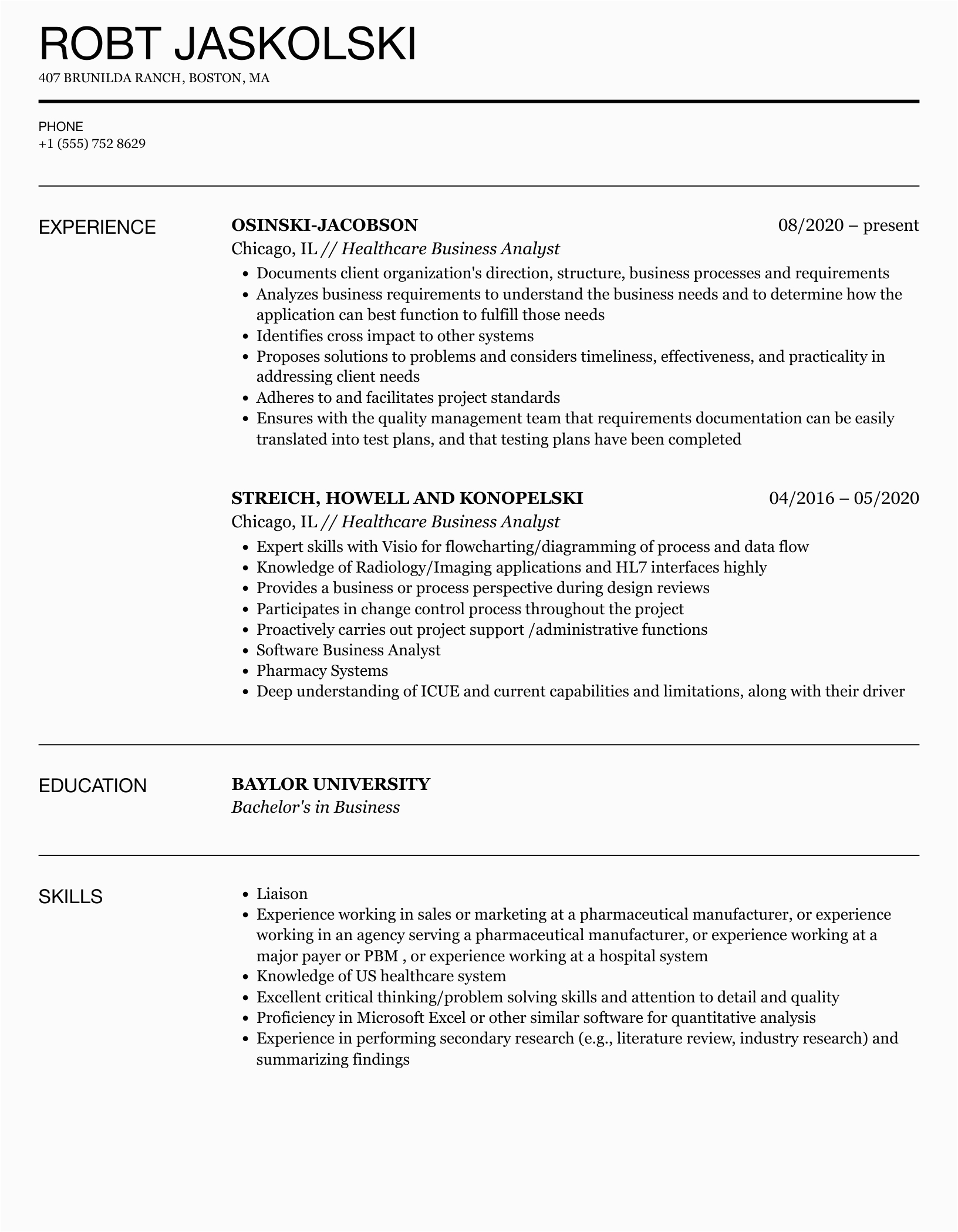 Samples Of Healthcare Business Analyst Resume Healthcare Business Analyst Resume Samples