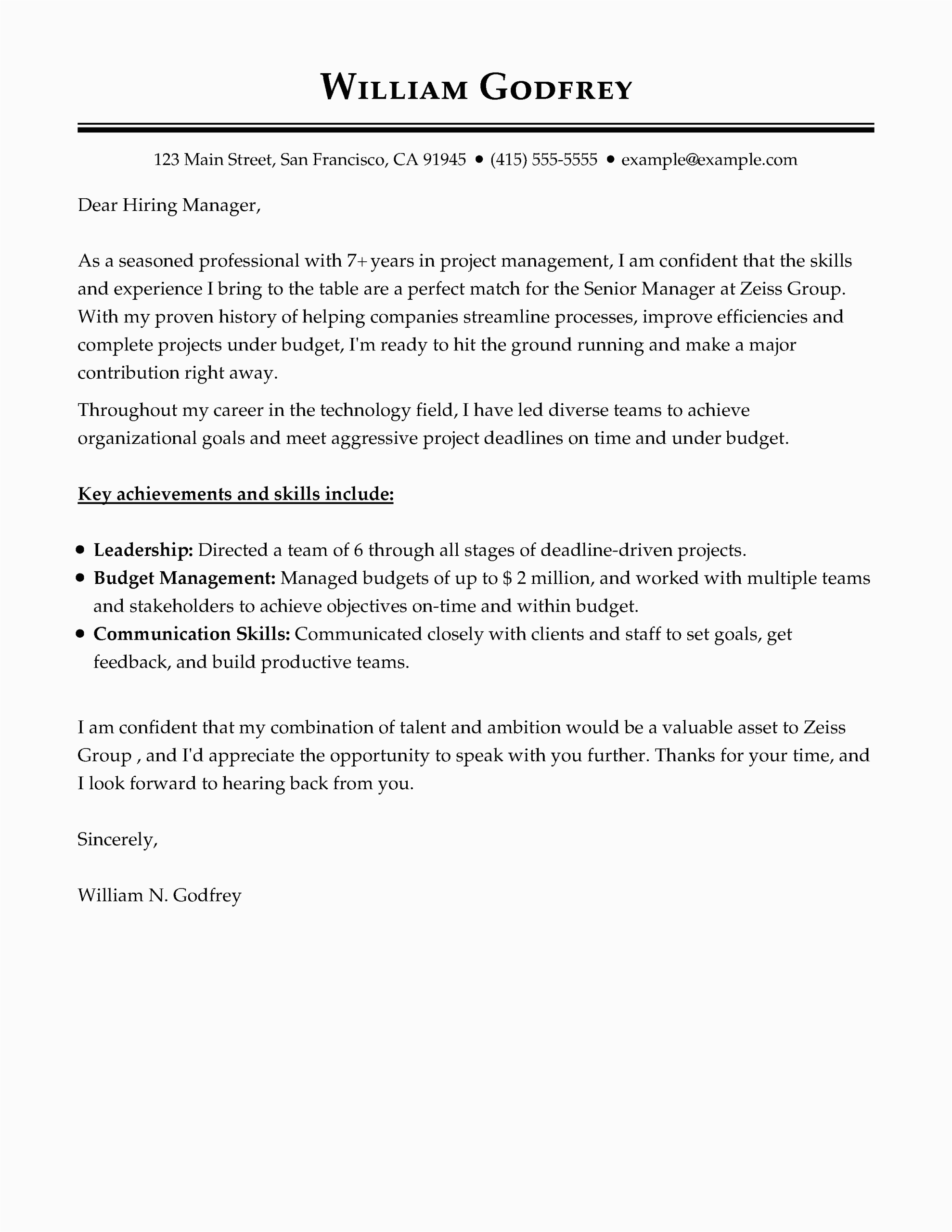 The Perfect Resume Cover Letter Sample Cover Letter Examples – Write the Perfect Cover Letter