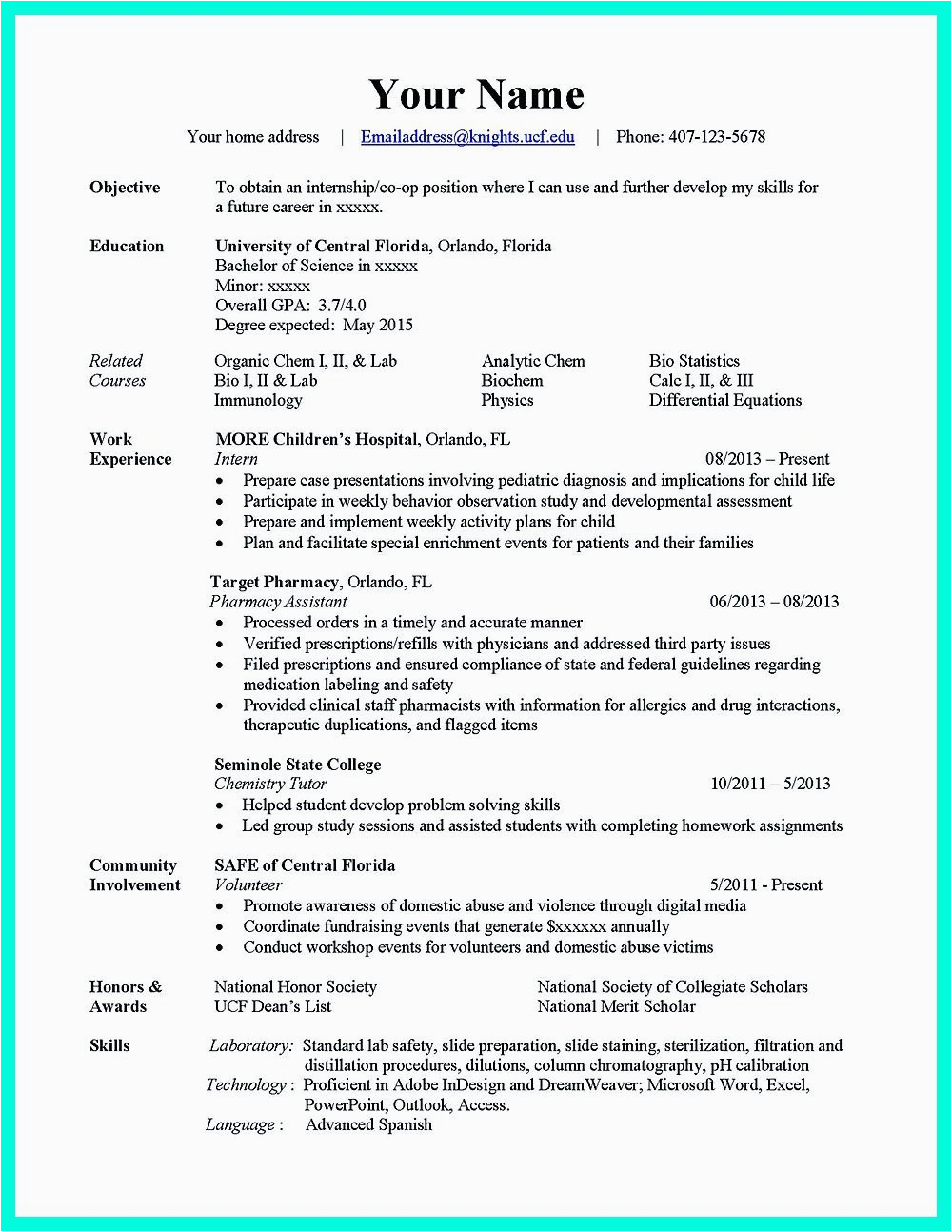 Sample Resume Of Fresh Graduate Computer Science Sample Resume for Fresh Graduate Puter Science